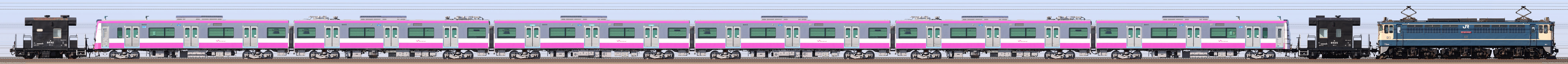 EF65 2097[新]＋新京成80000形80056F編成甲種輸送