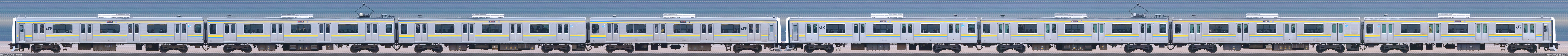 幕張車両センター209系C411編成＋C444編成山側